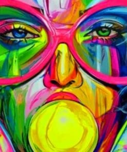 Abstract Colorful Face Paint By Numbers