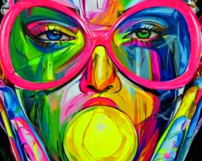 Abstract Colorful Face Paint by number