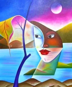 Abstract Mother Nature Face Paint by numbers
