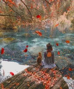 Girl Sitting By River Paint By Numbers