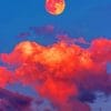 Red Moon With Clouds Paint By Numbers