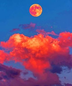Aesthetic Moon With Clouds paint by numbers