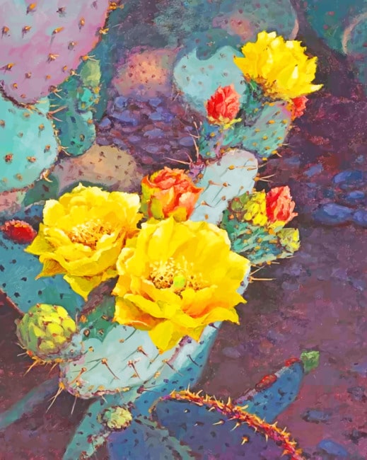 Flowers Cactus Paint By Numbers