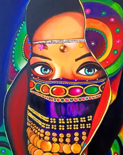 Colorful Arabian Woman Paint By Numbers