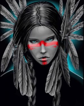 Aesthetic Native American Girl Paint by numbers