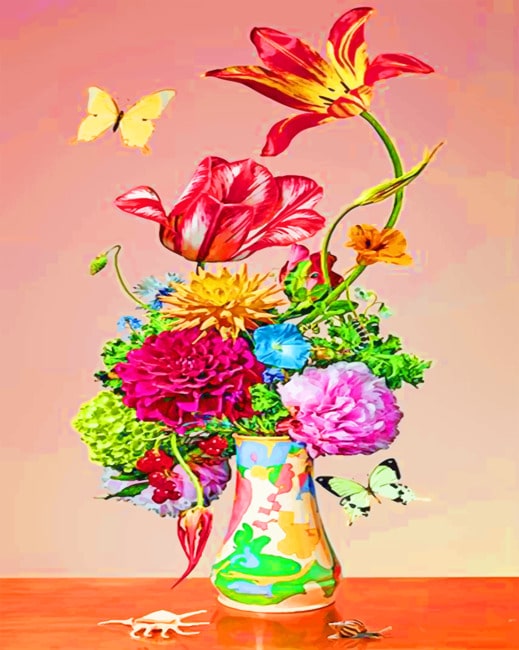 Vase Of Flowers Paint By Numbers - Numeral Paint Kit