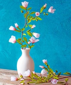Aesthetic White Vase And Flowers Paint by numbers