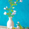 Aesthetic White Vase Of Flowers Paint by numbers