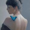 Woman And Blue Butterfly Paint By Numbers