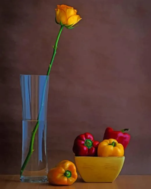 Yellow Flower And Peppers Paint By Numbers