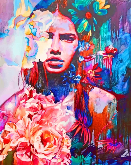 Abstract Floral Woman Paint By Numbers