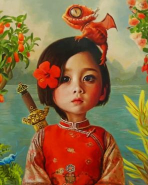 Little Asian Girl Paint By Numbers