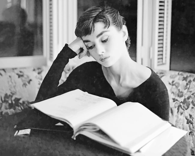 80  Audrey Hepburn Reading A Book for Kids
