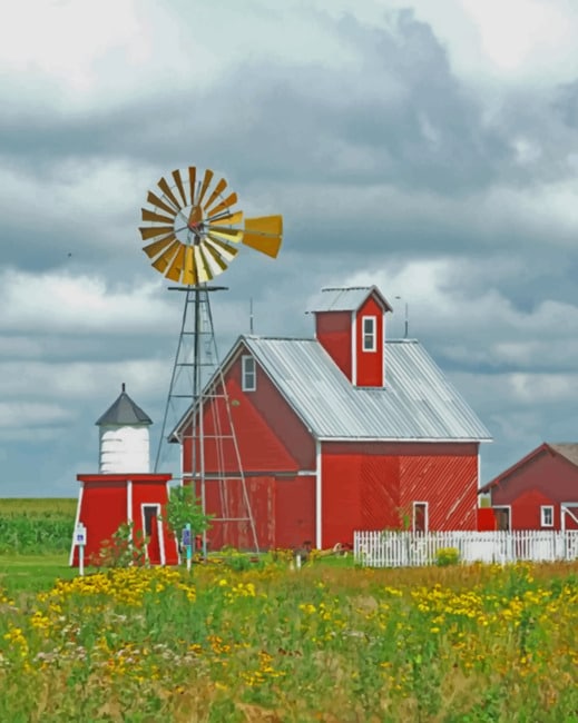 Red Barns Paint By Numbers
