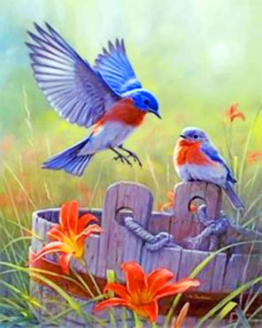 Blue Birds Paint by numbers