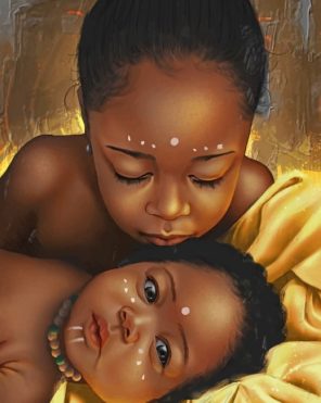 African Siblings Paint By Numbers