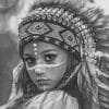 Black And White Amerindian Paint By Numbers