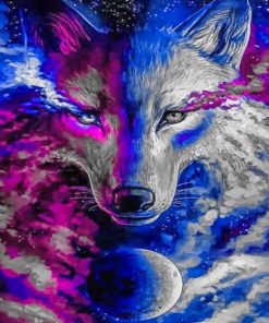 Blue And Purple Wolf Paint by numbers