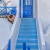 Blue And White House Santorini paint by numbers