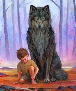Boy And Wolf Paint by numbers