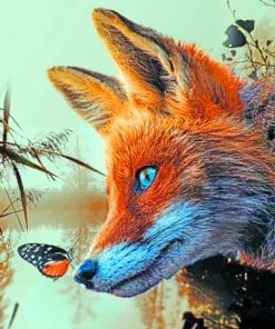 Butterfly And Fox Paint By Numbers