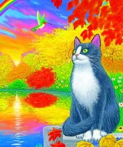 Cat And Hummingbird Paint By Numbers