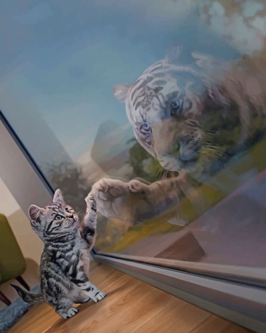Cat Tiger Reflection Paint by numbers