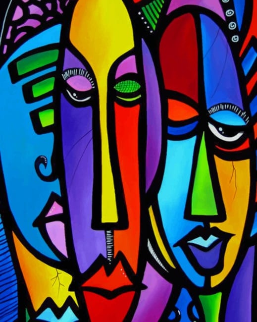Colorful Abstract Faces – NEW Paint By Numbers