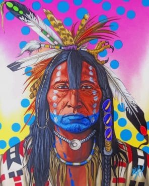 Colorful Amerindian Man NEW Paint By Numbers - Numeral Paint Kit