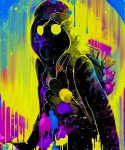 Man Wearing Gas Mask Paint By Numbers