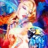 Woman And Parrot Paint By Numbers