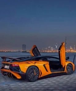 Orange Lamborghini Paint By Numbers