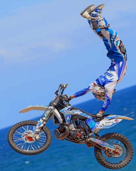 Flying Motocross paint by numbers