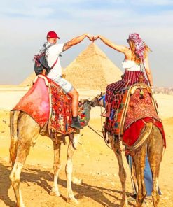 Couple In Egypt Pyramid Of Giza Paint by numbers