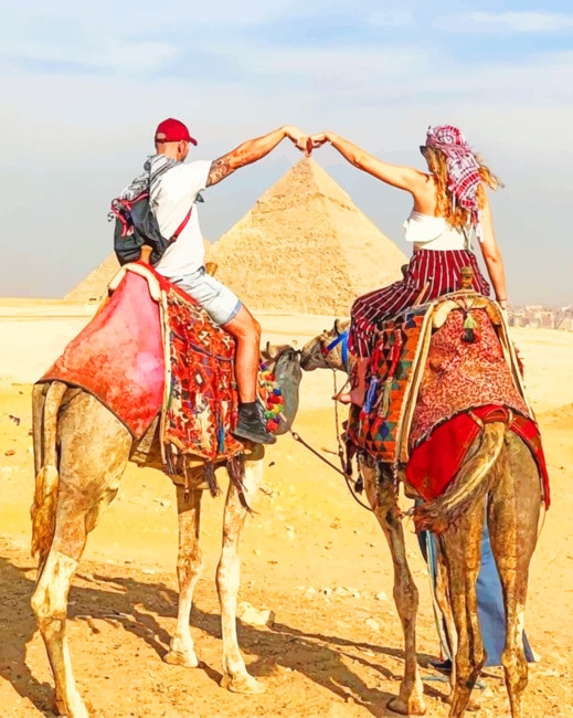 Couple In Pyramid Of Giza Paint By Numbers
