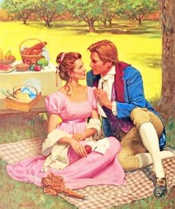 couple in picnic paint by numbers