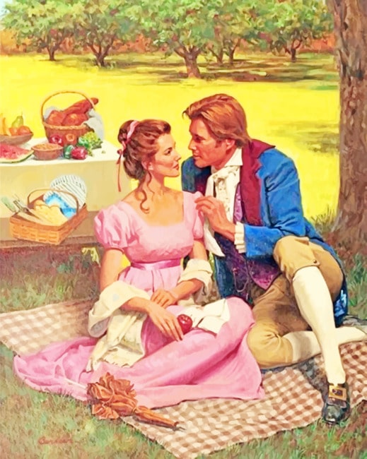 couple in picnic paint by numbers