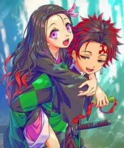 Nezuko And Tanjiro Paint By Numbers