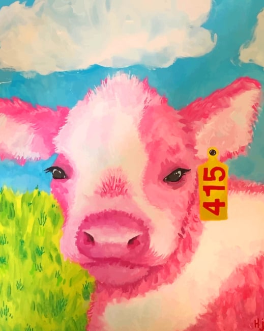 Pink Cow Paint By Numbers - Numeral Paint Kit