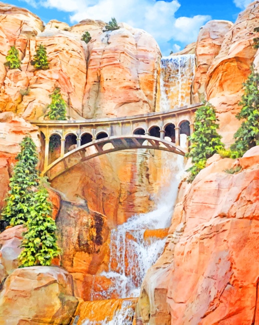 Disneyland Resort Waterfall Paint By Numbers