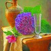 Flowers And Cup Of Water Still Life paint by numbers