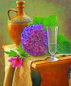 Still Life Purple Hydrangeas Paint By Numbers