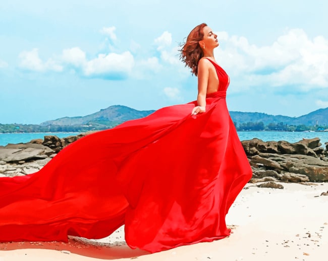 Flowy Dress On Beach Photoshoot - Paint ...