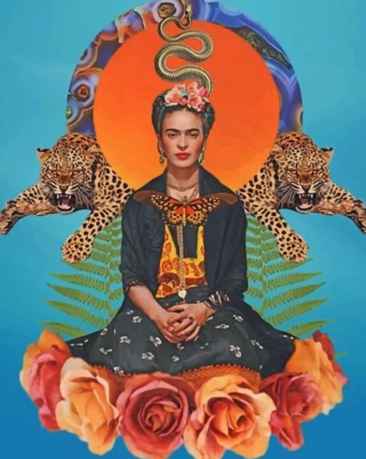 Frida Kahlo And Leopards Paint By Numbers
