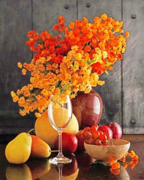 Fruits And Flowers Vases Paint By Numbers