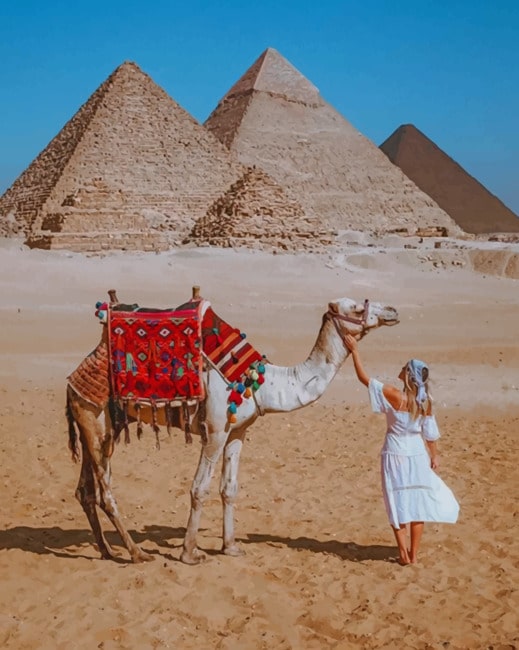 Girl And Camel In Egypt Paint By Numbers