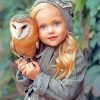 Girl With An Owl paint by numbers