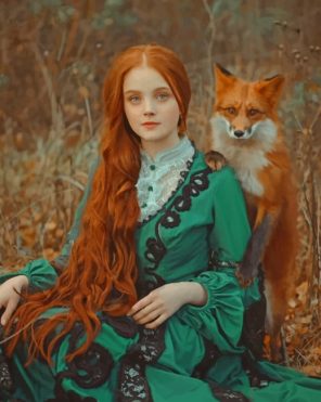 Girl With Fox paint by numbers