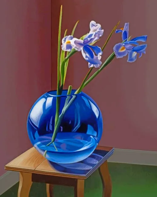 Globe Vase With Irises Paint By Numbers
