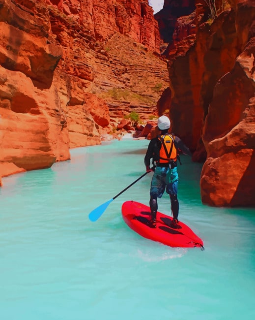 Paddleboarding In Glen Canyon Paint By Numbers